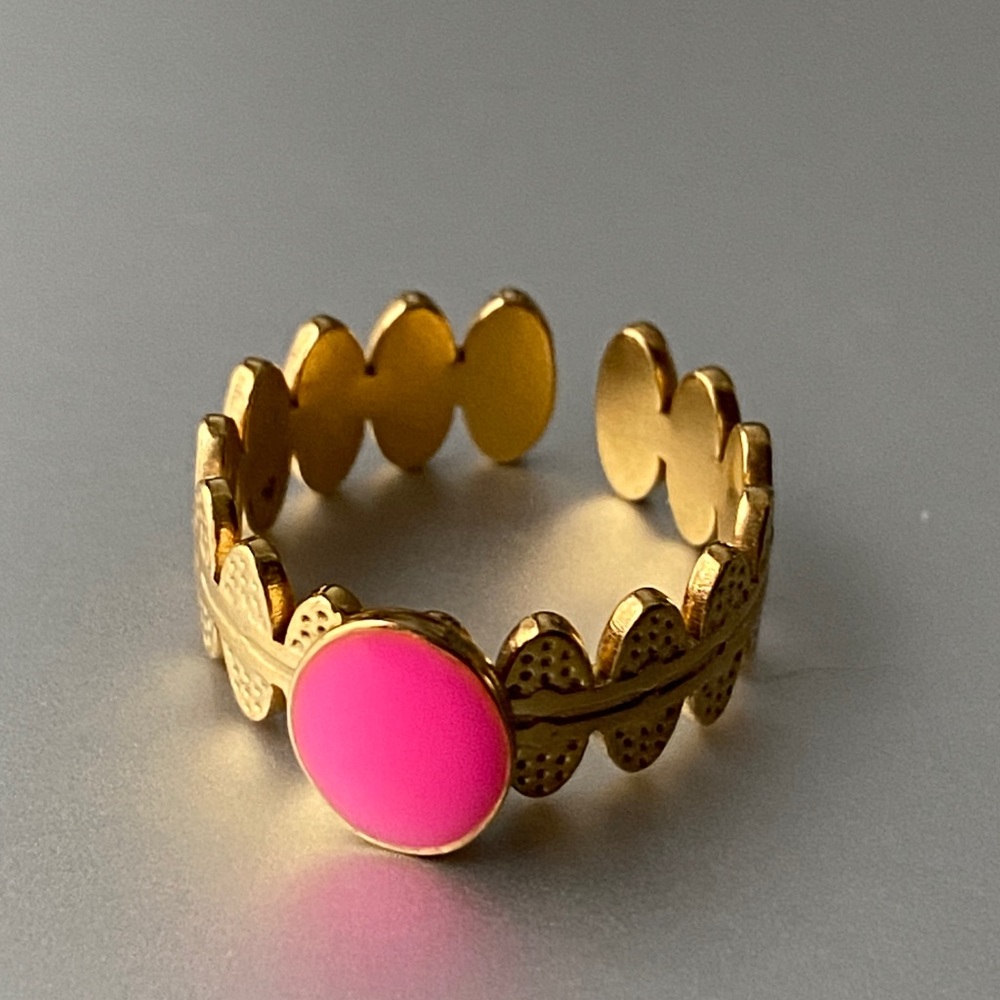 🇺🇸 3/$10 SALE - Gold and Pink Adjustable Ring
